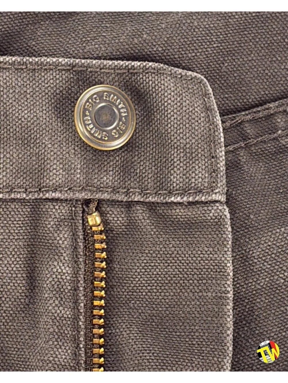 Y2K Big Smith Carpenter Shorts Faded Brown Canvas Workwear